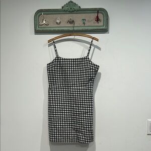 Lulu's Black and White Checkered gingham picnic Mini Dress large women’s
